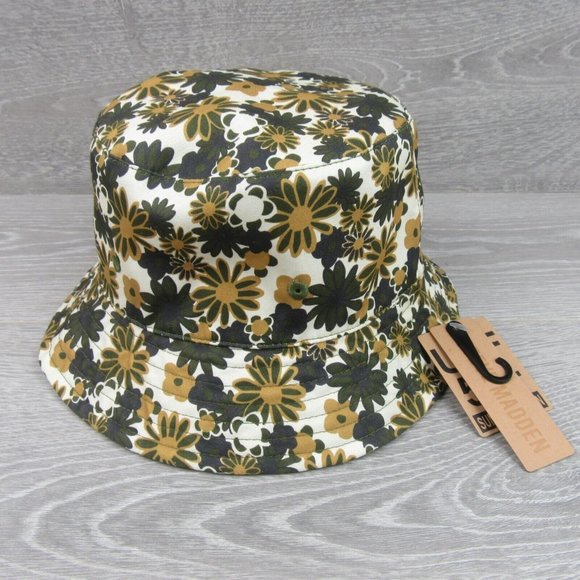 Steve Madden Floral Daisy Print Womens Bucket Hat Reversible One Size Fit NEW - Picture 2 of 8
